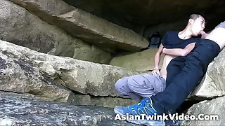 Young Interracial Gay Couple Fucking in Lagoon